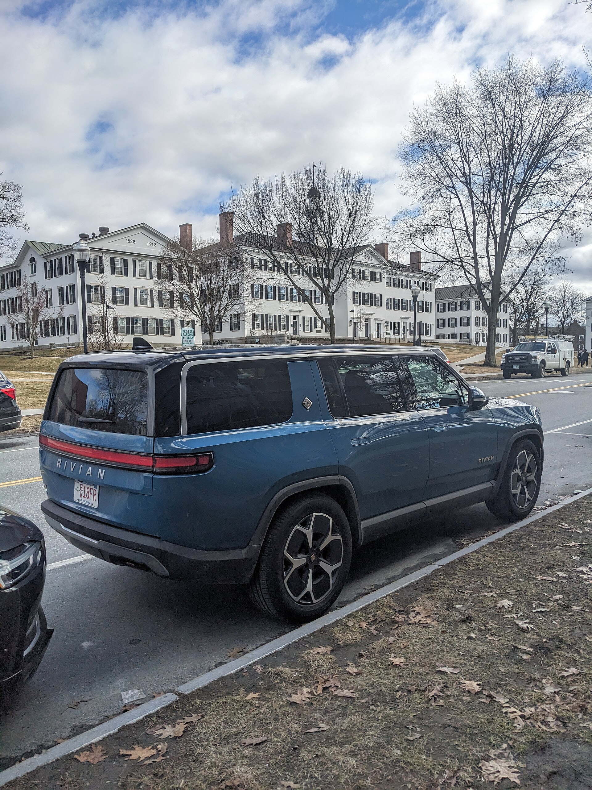 Rivian R1S electric SUV, 2024, on a New Hampshire street